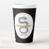 Elegant Snake - Luxury Chinese Zodiac Art & Mystic カフェラテマグ (正面)
