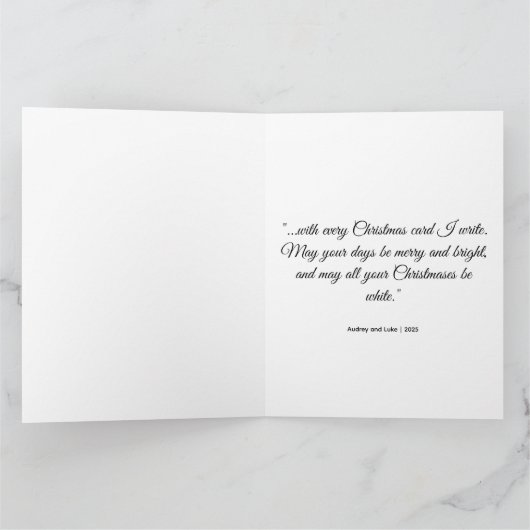 Elegant Snow Serene Scene  Design カード (内部)