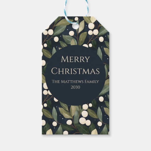 Elegant Snowberry Christmas  ギフトタグ (正面)