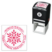 Elegant Snowflake #1 Name Return Address  セルフインキングスタンプ (インサイチュ)