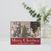 Elegant Snowflake 3 Photo Collage Christmas  シーズンカード (スタンド正面)