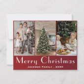 Elegant Snowflake 3 Photo Collage Christmas  シーズンカード (正面)