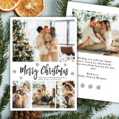 Elegant Snowflake 4 Photo Collage Christmas シーズンカード