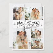 Elegant Snowflake 5 Photo Collage Christmas    シーズンカード (正面)