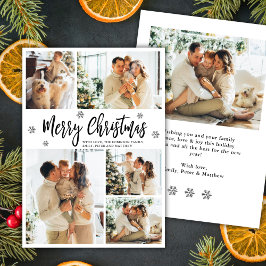 Elegant Snowflake 5 Photo Collage Christmas    シーズンカード