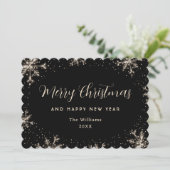 Elegant Snowflake Black Botanical シーズンカード (スタンド正面)