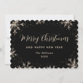 Elegant Snowflake Black Botanical シーズンカード (正面)