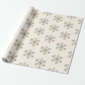 Elegant Snowflake Christmas Wrapping Paper ラッピングペーパー (アンロールド)