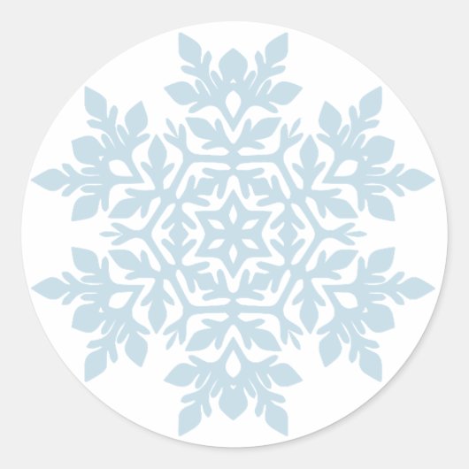 Elegant Snowflake (Frost Blue) ラウンドシール (正面)