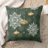 Elegant Snowflake Holiday Accent  クッション (ブランケット)