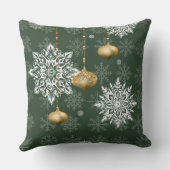 Elegant Snowflake Holiday Accent  クッション (裏面)