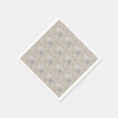 Elegant Snowflake Pattern Beige  スタンダードカクテルナプキン (角)