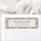 Elegant Snowflake Pattern Beige ラベル (インサイチュ)
