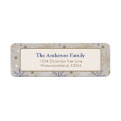 Elegant Snowflake Pattern Beige ラベル (正面)