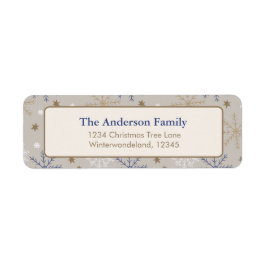 Elegant Snowflake Pattern Beige ラベル