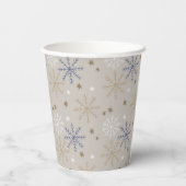 Elegant Snowflake Pattern Beige  紙コップ (裏面)