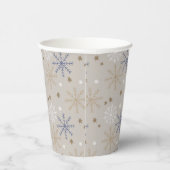 Elegant Snowflake Pattern Beige  紙コップ (右)