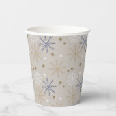 Elegant Snowflake Pattern Beige  紙コップ (正面)