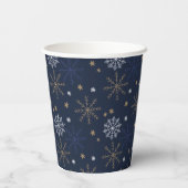 Elegant Snowflake Pattern Dark Blue 紙コップ (裏面)