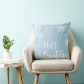 Elegant Snowflake Pillow in Soft Blue クッション (椅子)
