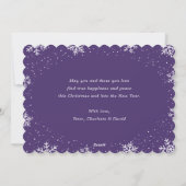 Elegant Snowflake Reindeer Christmas New Year Holi シーズンカード (裏面)