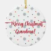 Elegant snowflakes and dots custom photo セラミックオーナメント (正面)