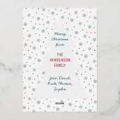 Elegant snowflakes christmas tree photo 箔シーズンカード (裏面)