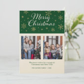 Elegant Snowflakes Family Photo Christmas シーズンカード (スタンド正面)