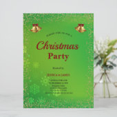 Elegant Snowflakes Green Christmas Invitation 招待状 (スタンド正面)