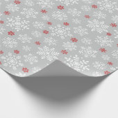 Elegant snowflakes white on grey ラッピングペーパー (角)