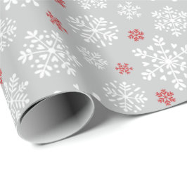 Elegant snowflakes white on grey ラッピングペーパー