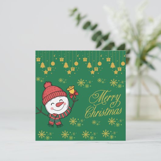 Elegant Snowman Christmas Card シーズンカード (スタンド正面)