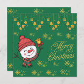 Elegant Snowman Christmas Card シーズンカード (正面/裏面)