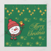 Elegant Snowman Christmas Card シーズンカード (正面)