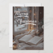 ❄️Elegant Snowy Christmas Family Photo Card セーブザデート (裏面)