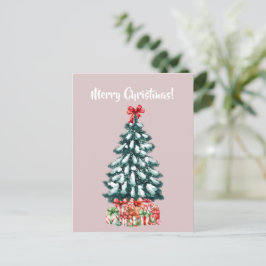 Elegant Snowy Christmas Tree Postcard ポストカード