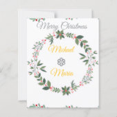 Elegant Snowy White Christmas Family Photo Card (裏面)