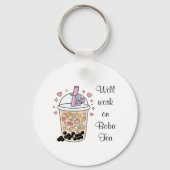 elegant sofft cool boba tea easthetic キーホルダー (正面)