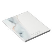 Elegant Soft Aqua Blue Gold Watercolor Beachy ノートパッド (アングル)