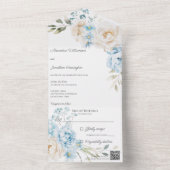 Elegant Soft Blue Floral Wedding オールインワン招待状 (内側)