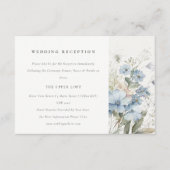 Elegant Soft Blue Floral Wedding Decor エンクロージャーカード (正面)
