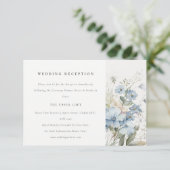 Elegant Soft Blue Floral Wedding Decor エンクロージャーカード (スタンド正面)