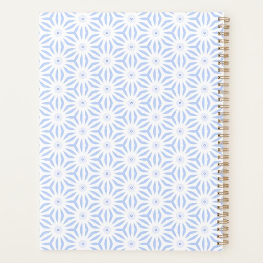 Elegant Soft Blue Geometric  プランナー手帳 (裏面)
