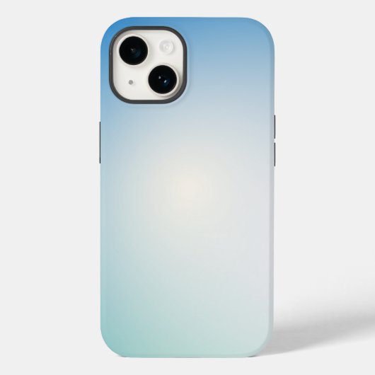 Elegant Soft Blue & White Ombre Case-Mate iPhoneケース (裏面)
