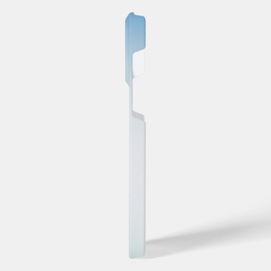  Elegant Soft Blue & White Ombre  iPhoneケース (左側面)