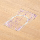 Elegant Soft Blush Lavender Floral Wedding アクリル招待状 (レイダウン)