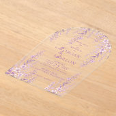 Elegant Soft Blush Lavender Floral Wedding アクリル招待状 (レイダウン)