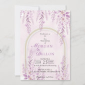 Elegant Soft Blush Lavender Floral Wedding 招待状 (正面)