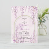 Elegant Soft Blush Lavender Floral Wedding 招待状 (スタンド正面)