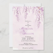 Elegant Soft Blush Lavender Floral Wedding 招待状 (正面)